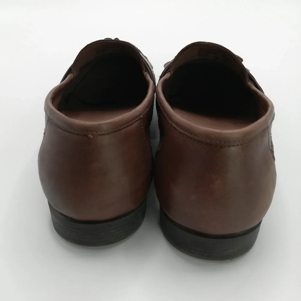 Hunter's Bay Shoes Mens Loafer Brown Leather Woven Tassel Slip‎ On 11